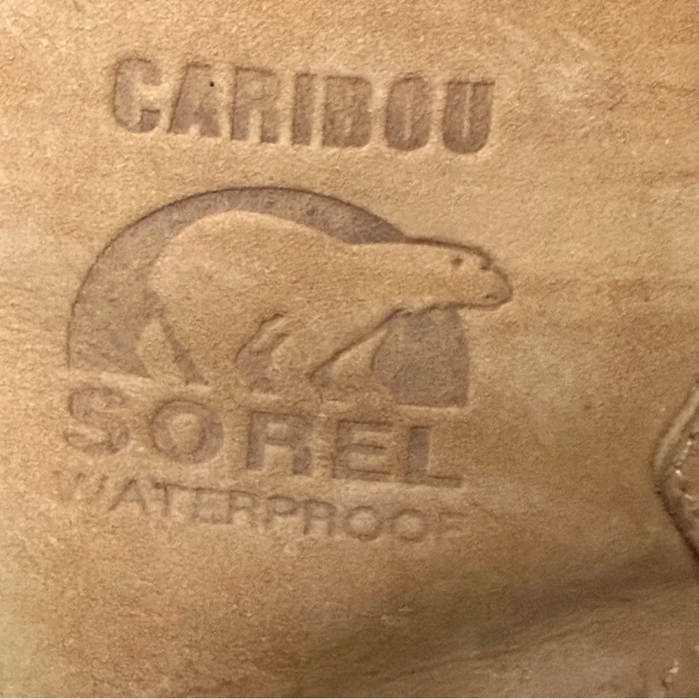 SOREL Men’s Caribou Waterproof Snow Boots Sz 9 Tan/Black
